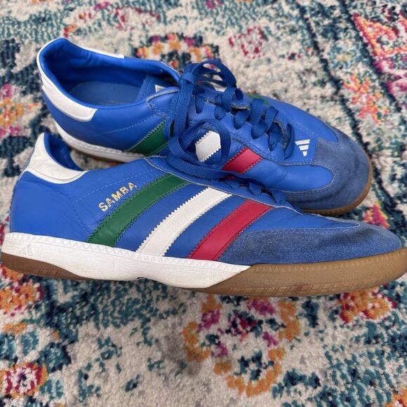 adidas Other - Adidas‎ Vintage Blue Samba Millennium World Cup Shoes Italy Men’s Size 10